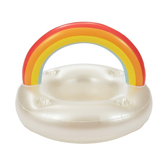 Bluescape Rainbow Inflatable Pool Float Drinks Cooler & Drinks Holder - Picture 2 of 4